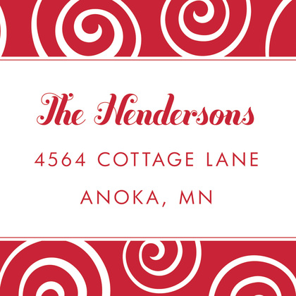 Modern Whimsical Swirls Red Enclosure Cards