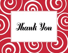 Playful Red Damask Thank You Cards