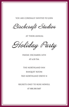 Classic Burgundy Double Borders RSVP Cards