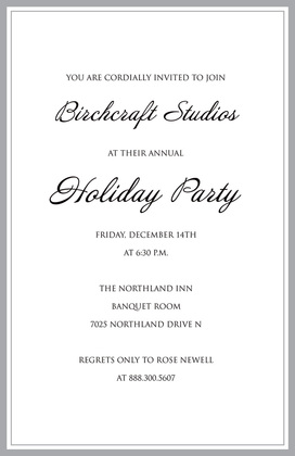 Classic Grey Double Borders RSVP Cards