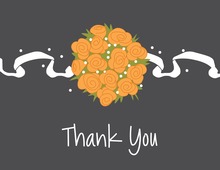 Catch Orange Bouquet Charcoal Thank You Cards