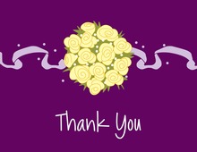 Catch Yellow Bouquet Purple Thank You Cards
