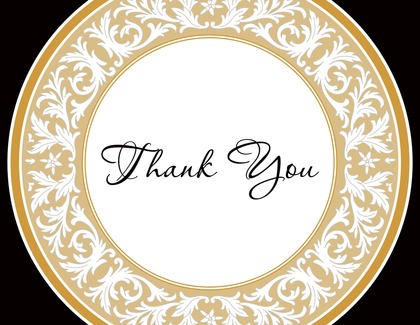 Elegant Decorative Maroon Plate Thank You Cards