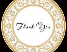 Gold Decorative Plate Thank You Cards