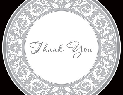 Elegant Decorative Maroon Plate Thank You Cards