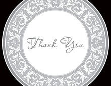 Grey Decorative Plate Thank You Cards