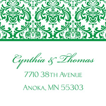 Green Trimmed Damask Stickers