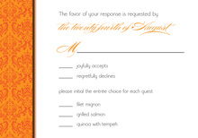 Abstract Orange Leaves RSVP Cards
