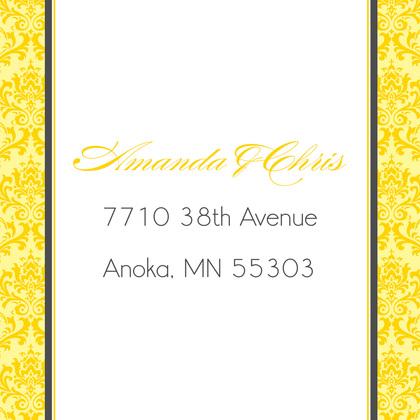 Classy Yellow Damask Enclosure Cards