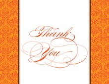Oval Monogram Turquoise-Orange Thank You Cards
