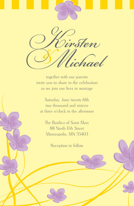 Whimsy Lavender Canary Plumeria RSVP Cards