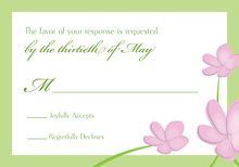 Whimsy Pink Green Plumeria RSVP Cards