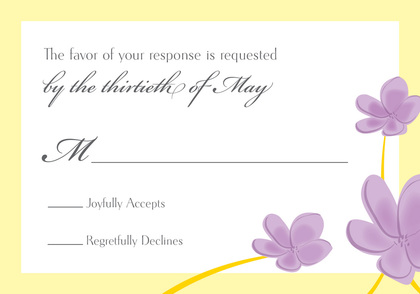 Yellow Plumeria Whimsy RSVP Cards