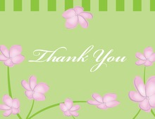 Whimsy Pink Green Plumeria Thank You Cards