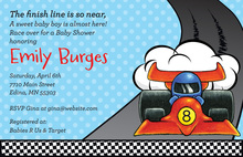 Speedy Little Race Car Boy Birthday Invitations