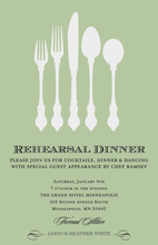 Green Modern Silverware Formal Dinner Invitations