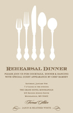 Khaki Modern Formal Silverware Dinner Invitations