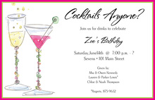 Sunset Cocktail Party Purple Shower Party Invitations