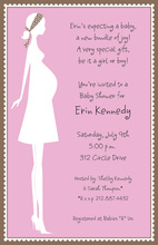 Zebra Mom Pink Girl Invitation