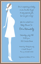 Blue Pregnancy Presents Invitation