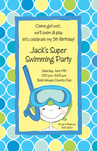 Modern Blue Swim Party Invitations
