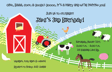 Classy Farm Scene Kids Birthday Invitations
