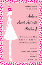 Party Hat Silhouette Girl Invitations