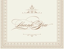 Layered Brown Vintage Borders Thank You Cards