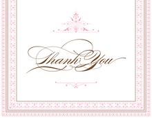 Layered Pink Vintage Borders Thank You Cards