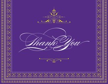 Layered Purple Vintage Borders Thank You Cards