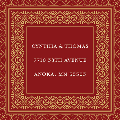 Dark Red And Gold Deco Tile Borders Invitation