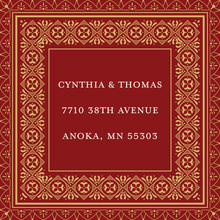 Dark Red Gold Deco Tile Borders Stickers