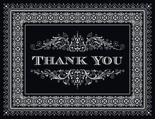 Simple White Black Thank You Cards