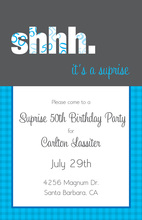 Stylish Shhh. 50th Plaid Surprise Invitations