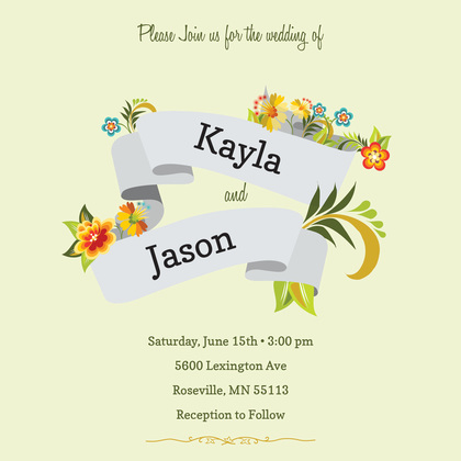 Multi Tags Floral Banner Invitations