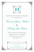 Wraught Iron Frame Turquoise Invitations