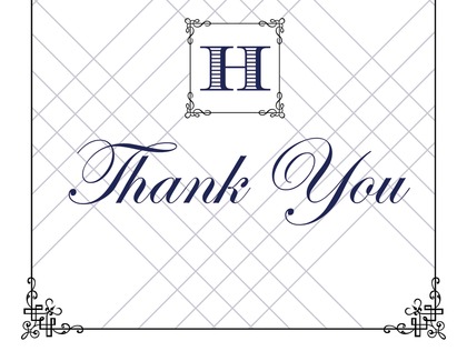 Wraught Iron Frame Pink Thank You Cards