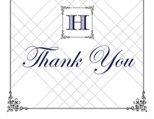 Wraught Iron Frame Blue Thank You Cards