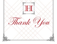 Wraught Iron Frame Red Thank You Cards