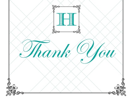Wraught Iron Frame Brown Thank You Cards