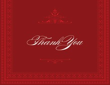 Modern Damask Red Thank You Cards