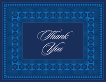 Layered Blue Vintage Borders Thank You Cards