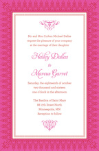 Hot Pink Red Nouveau Stylish Frame Invitations