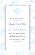 Velvet Lilies Square Blue Wedding Invitations