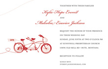Two Red Bicycle Seater Invitations