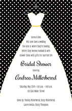Stitched Bride Polka Dots Black Bridal Invitations