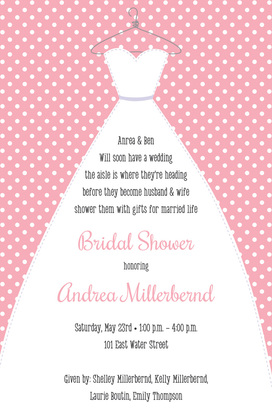 Stitched Bride Polka Dots Sage Bridal Invitations