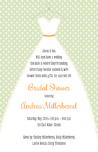 Stitched Bride Polka Dots Sage Bridal Invitations