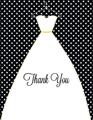 Stitched Bride Polka Dots Sage Thank You Cards