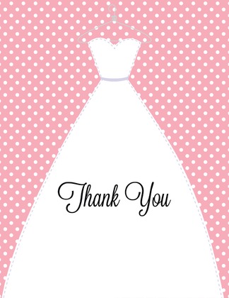 Stitched Bride Polka Dots Emerald Thank You Cards